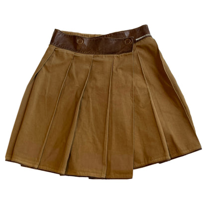 Prada Leather Leather Utility Wrap Skirt