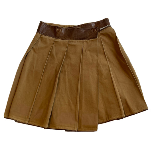 Prada Leather Leather Utility Wrap Skirt