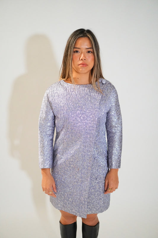 Balenciaga Metallic Button Dress Coat