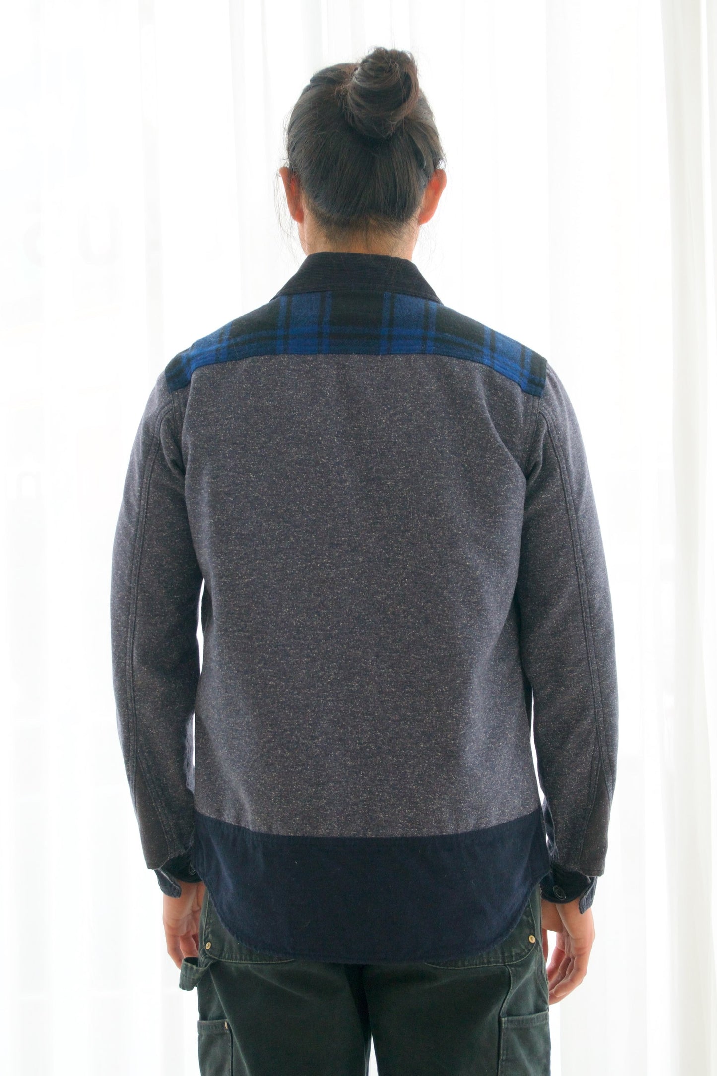 Comme Des Garcons HOMME AD2014 Navy Wool Patch Trucker Shacket