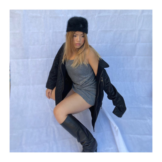 Fendi Sequin Logo Knit Mini Dress