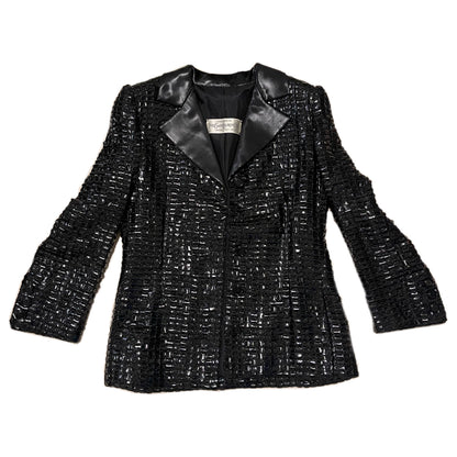 Yves Saint Laurent Glitter Woven Leather Blazer