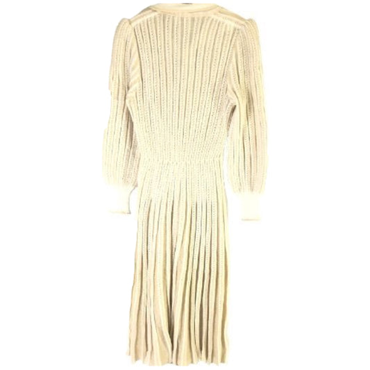 Nina Ricci Knit Wool Blend LS Keyhole Dress