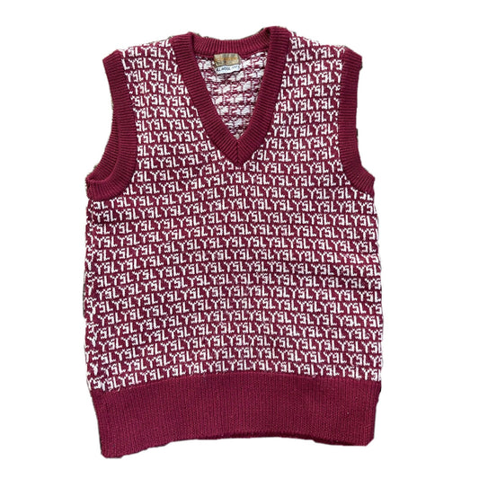 Yves Saint Laurent YSL Logo Knit V Neck Vest