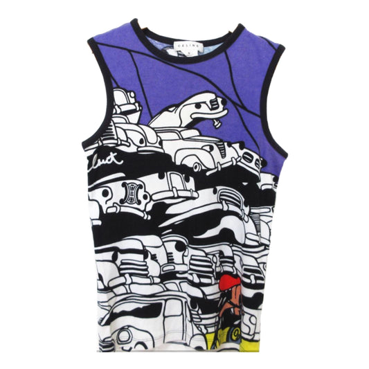 Celine Car Cartoon Muscle Tank