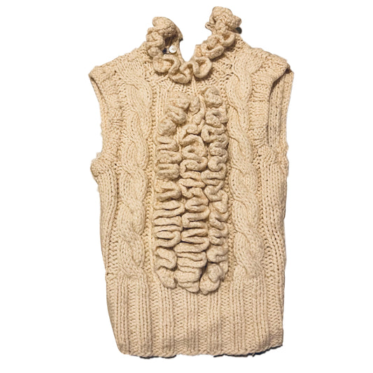 Miu Miu Hand Knit Sless Ruffle Vest Top