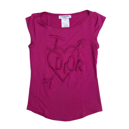 Christian Dior Hot Pink I Love Dior Cap Sleeve Tee