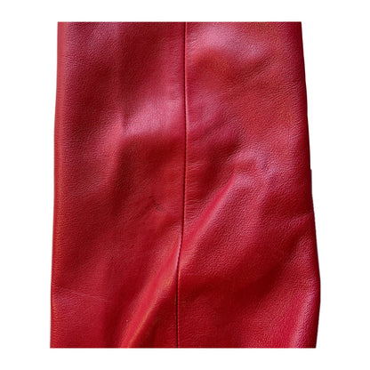 Loewe Red Leather Gold Button Logo Jacket