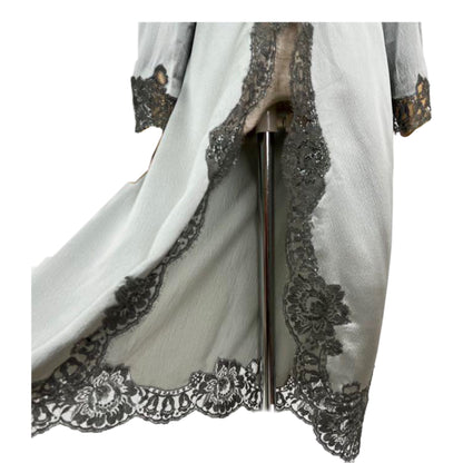 Moschino Boutique Lace Trim Button Down Asymmetrical Tunic Top