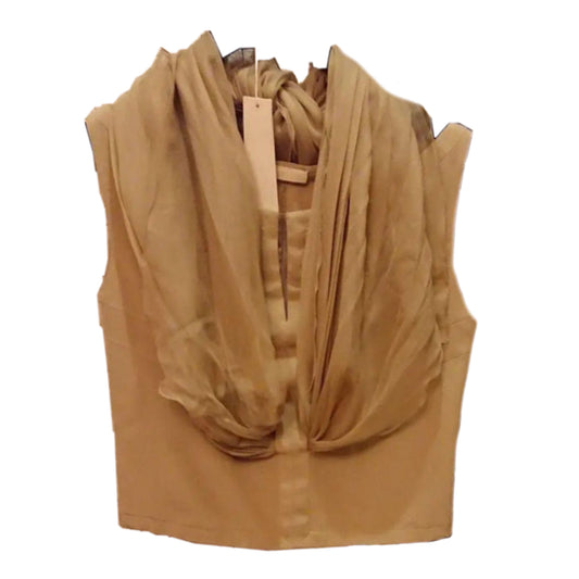 Valentino Boat Neck Keyhole Silk Double Bow Drape Top