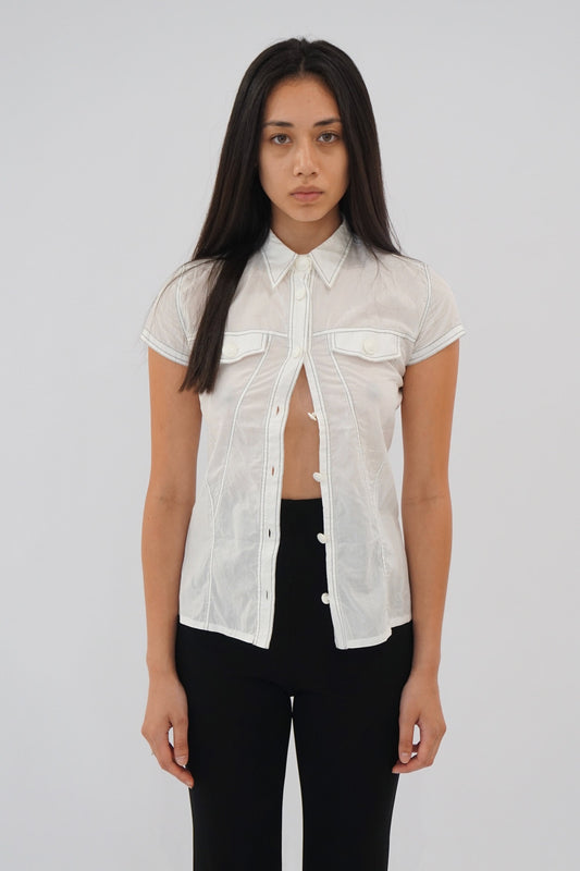 Versace Pocket SS Contrast Stitch Blouse