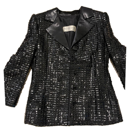 Yves Saint Laurent Glitter Woven Leather Blazer