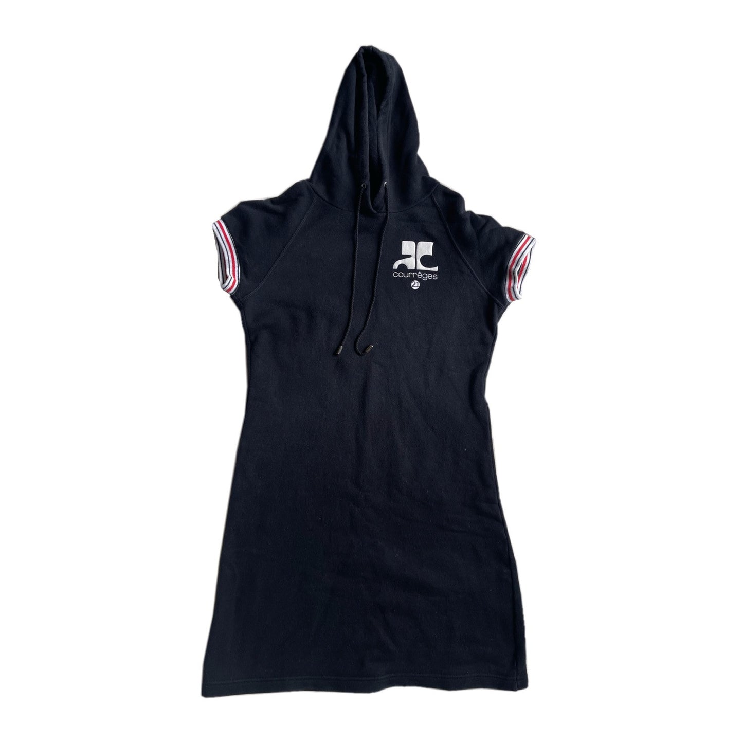 Courreges Short Sleeve Hoodie Mini Sports Dress