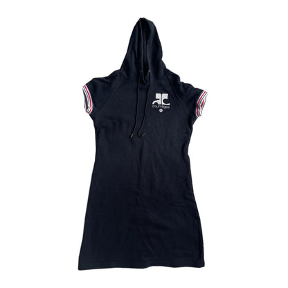 Courreges Short Sleeve Hoodie Mini Sports Dress