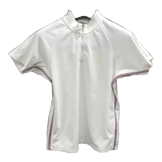 Courreges Golf 1/4 Zip SS Logo Trim Polo Top
