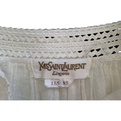 Yves Saint Laurent Square Neck Lingerie Bow Midi Dress