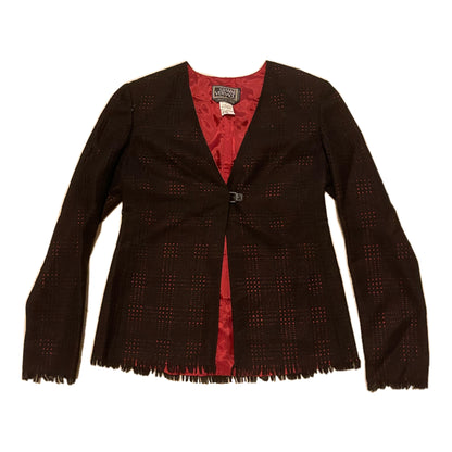 Gianni Versace Checkered Felt Skirt Cardigan Top Skirt Set
