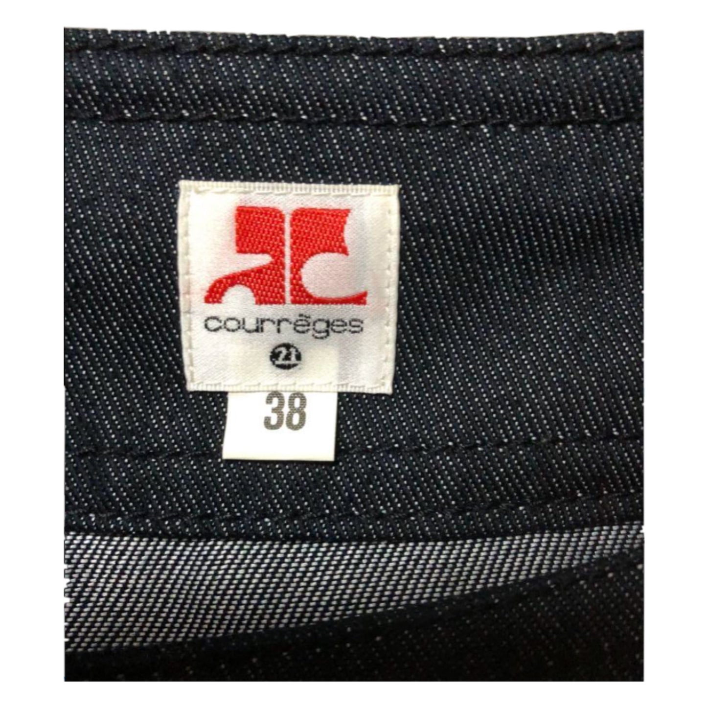 Courreges Denim Logo Embroidered Mini Skirt