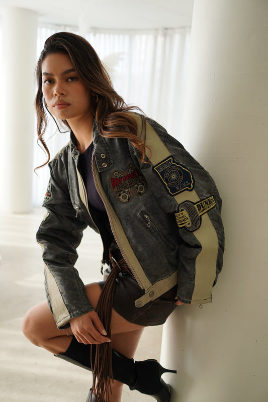 Avirex Motorcycle Varsity Jacket w Badges