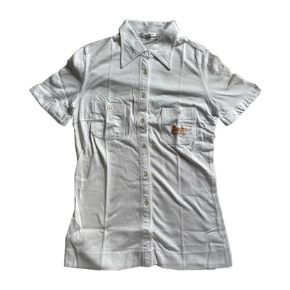 Celine Button Down Logo Pocket Short Sleeve Shirt
