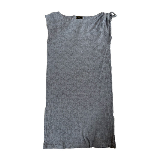 Fendi Velvet Logo Boxy Dress
