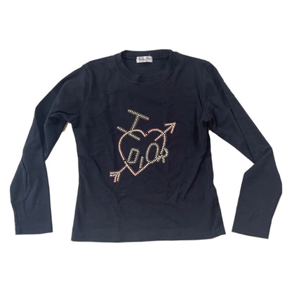 Christian Dior Rhinestone Logo LS Tee