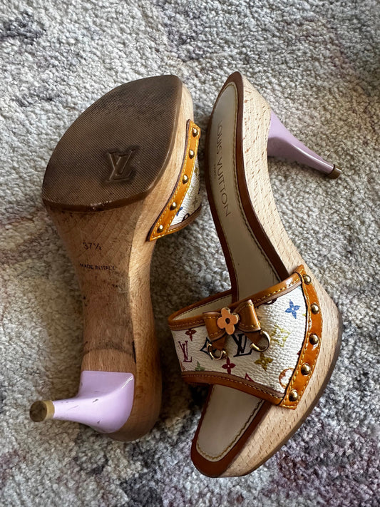 Louis Vuitton Monogram Wooden Clog Heela