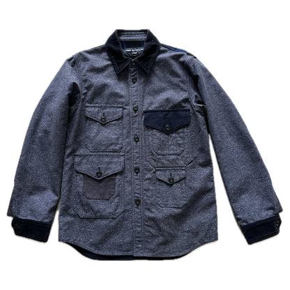 Comme Des Garcons HOMME AD2014 Navy Wool Patch Trucker Shacket