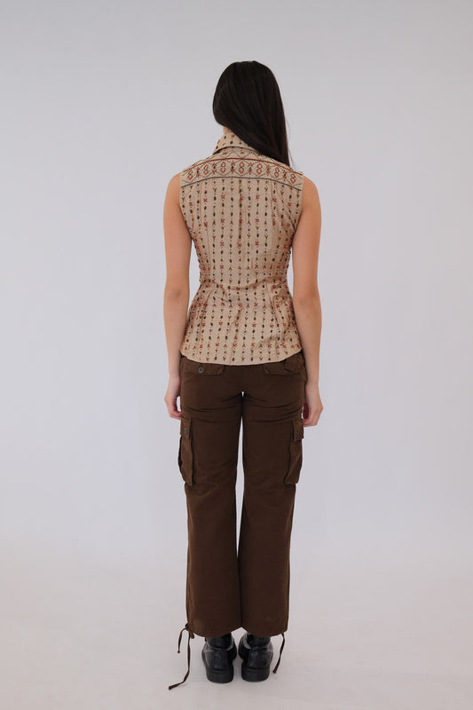 Dolce & Gabbana Beaded Point Collar Sless Blouse Vest