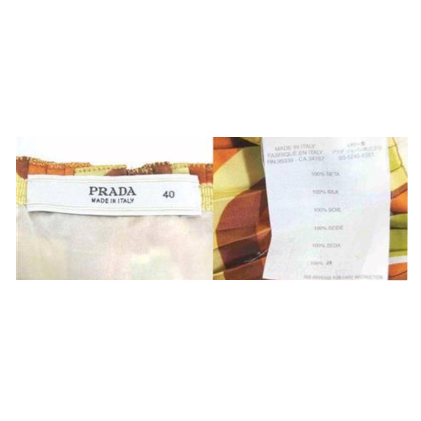Prada Tile Print Silk Skirt