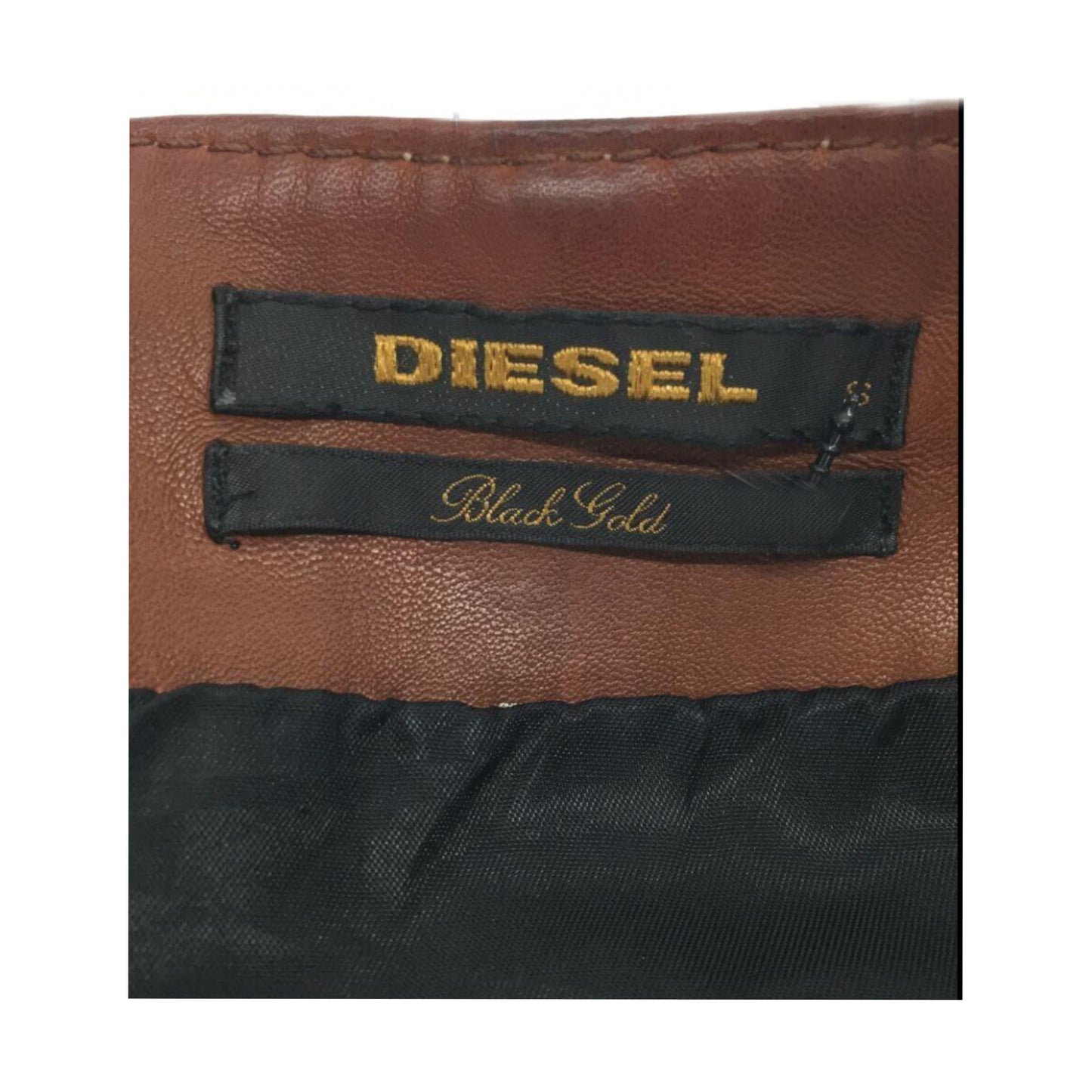 Diesel Gold Sheep Leather Cropped Deep V Neck Jacket/Top