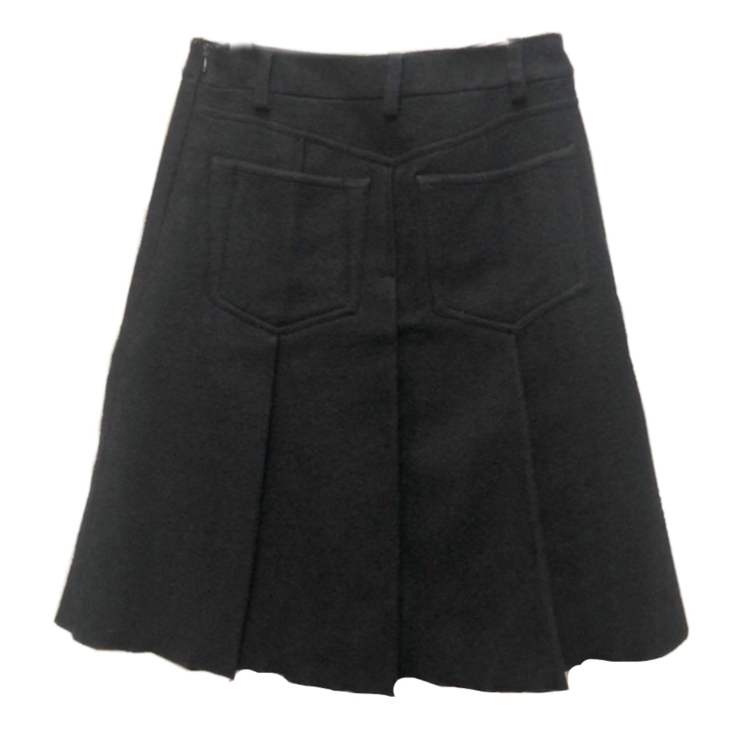 Miu Miu Wool Scoop Neck Pocket Pleat Two Piece Blazer Skirt Set
