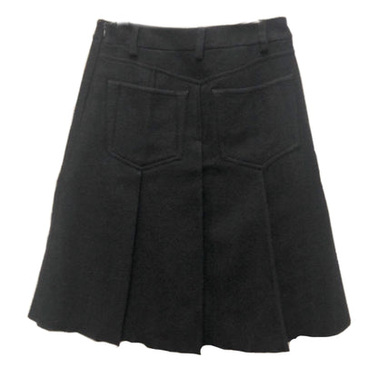 Miu Miu Wool Scoop Neck Pocket Pleat Two Piece Blazer Skirt Set