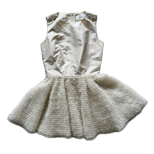 Red Valentino Diamante Beaded Ruffle Tulle Skirt Babydoll Dress