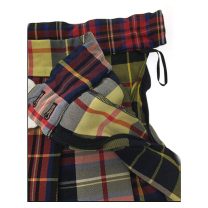 Comme Des Garcons Flare Checkered Pleat Midi Skirt