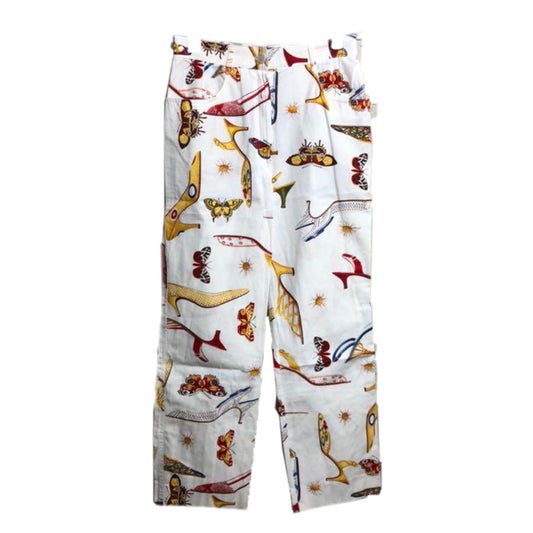 Salvatore Ferragamo Animal High Heel Print High Waist Trousers