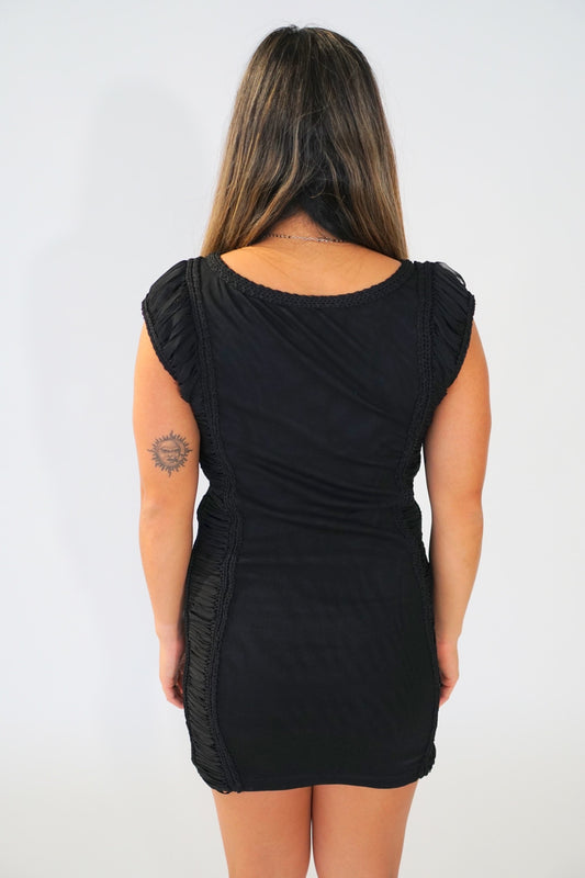Jean Paul Gaultier Mesh Braided Lace Up Tank Dress