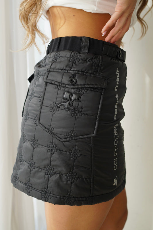 Courreges Mini Nylon Puffer Quilted Skirt