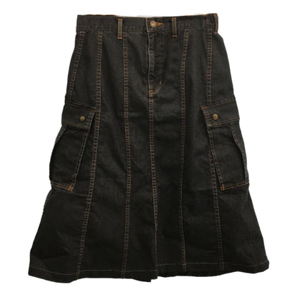 Comme Des Garcons Denim Utility Pocket Mermaid Midi Skirt