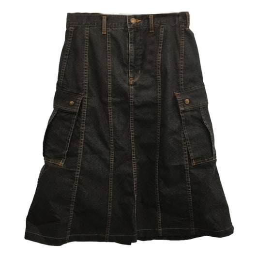 Comme Des Garcons Denim Utility Pocket Mermaid Midi Skirt