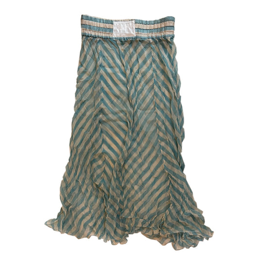 Jean Paul Gaultier Stripe Boxer Logo Sheer Maxi Skirt