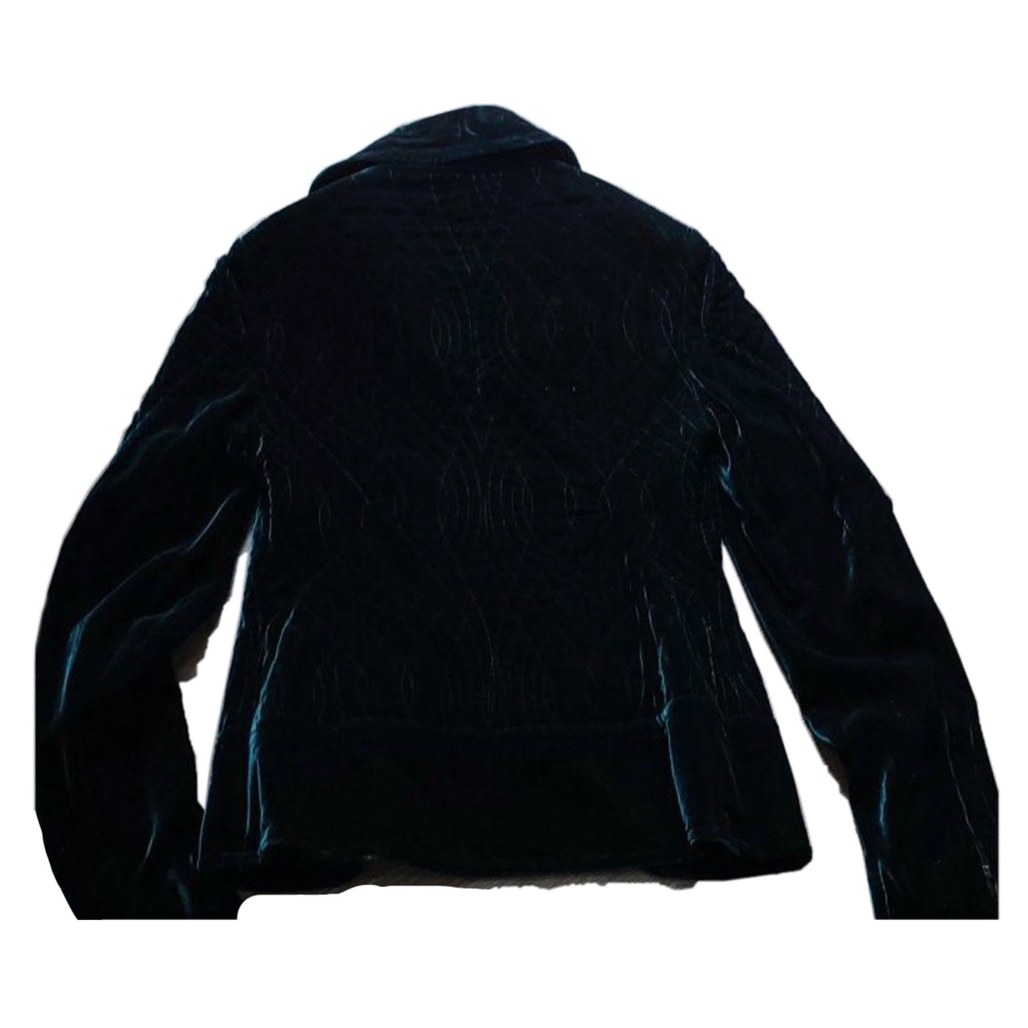 Gucci Velvet Quilted Embroidered LS Mock Neck Jacket
