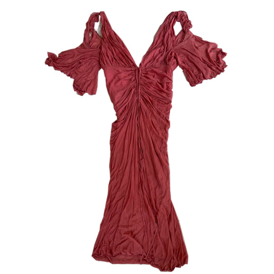 Gucci Silk Ruched Assymetrical Midi Dress