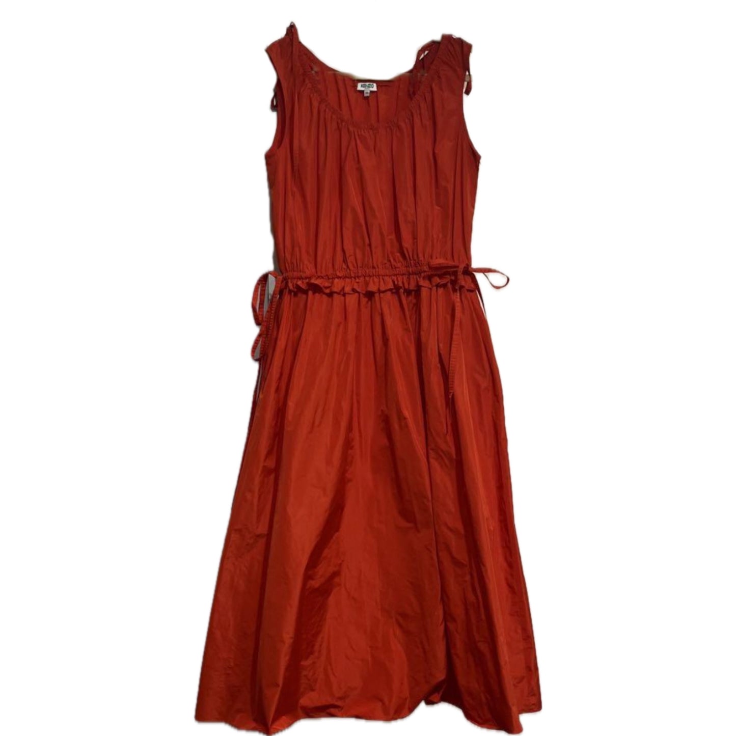 Kenzo Multi Tie Scoop Neck Sless Red Midi dress