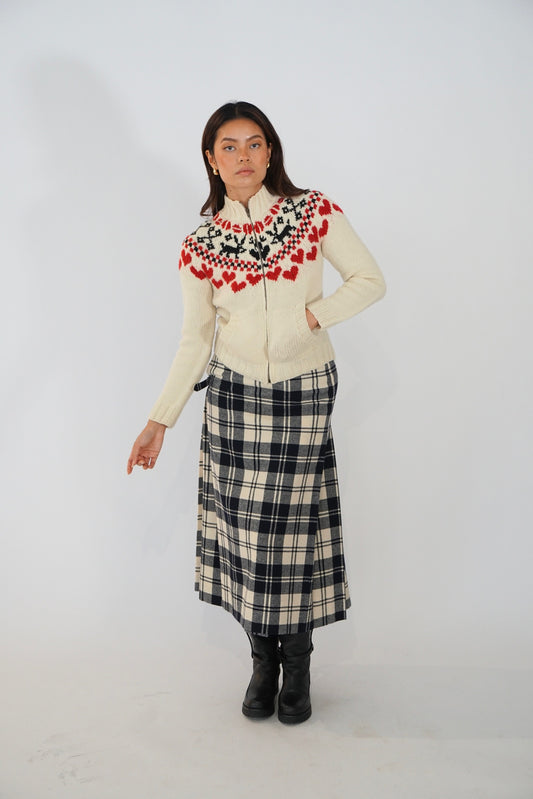 Comme Des Garcons Pleated Midi Wrap Wool Skirt w Buckles AD1998