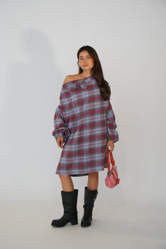 Vivienne Westwood Plaid Oversized Balloon LS Dress