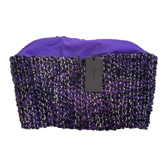 Prada Tweed Logo Tube Top