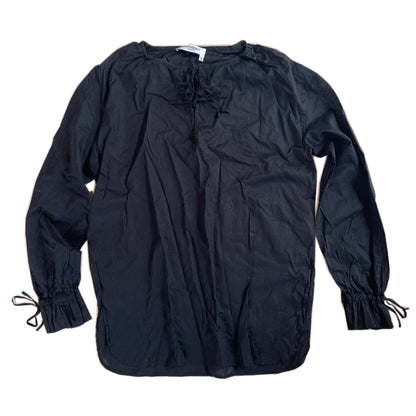 Yves Saint Laurent Keyhole Tie Linen Ballon LS Blouse
