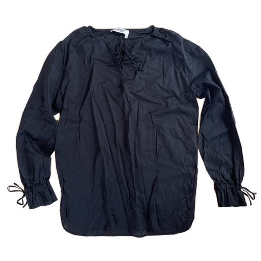 Yves Saint Laurent Keyhole Tie Linen Ballon LS Blouse