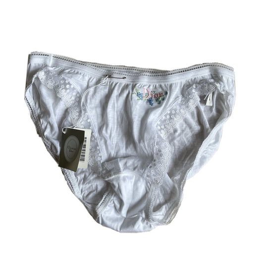 Christian Dior Cotton Lace Logo Embroidered Underwear